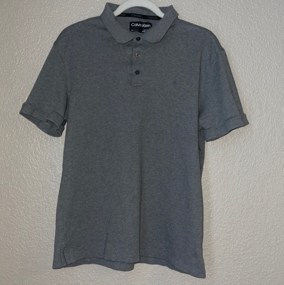 Calvin Klein Men's Gray Polo Shirt Sz L
